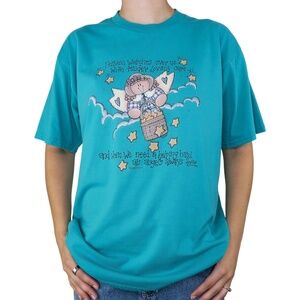 Vintage 90s Jerzees Granny Cottagecore Angel Shirt